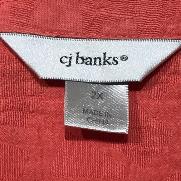 CJ‎ Banks coral peach button up jacket blazer 2X - Picture 7 of 8